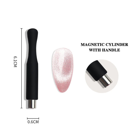 Small Cylinder Magnet w/Rubber Grip - Black