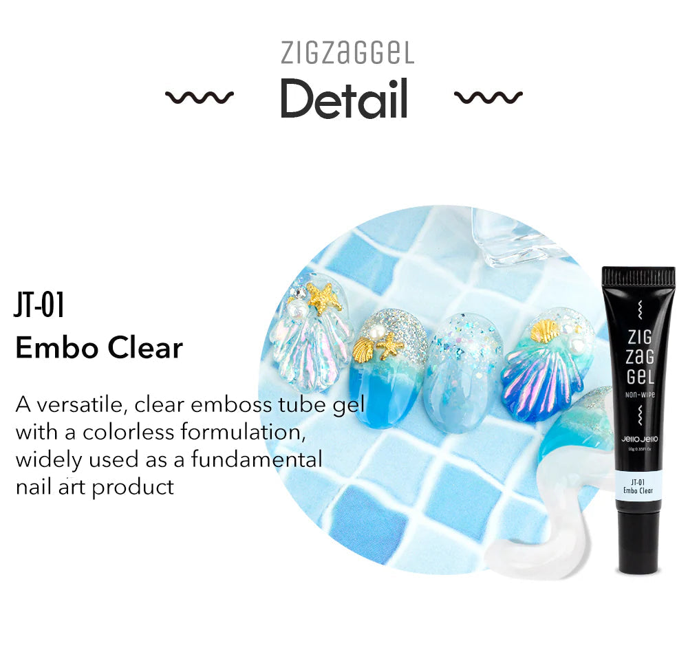 Jello Jello - Non-Wipe 3D Tube Gel Embo Clear JT01
