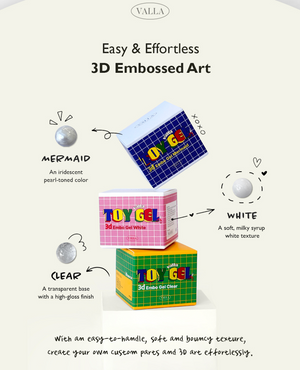 VALLA Toy Gel 3D White – Soft Milky Embossing Gel