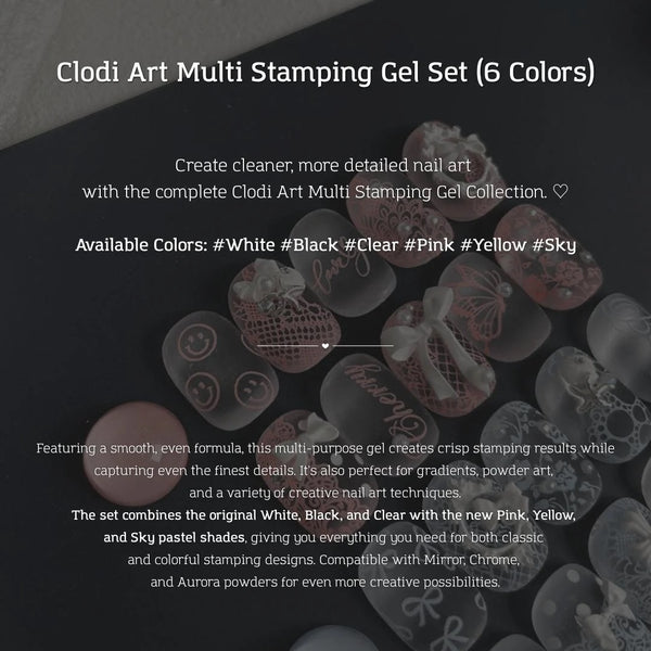 CLODI Art Multi Stamping Base and Pastel Gel Set