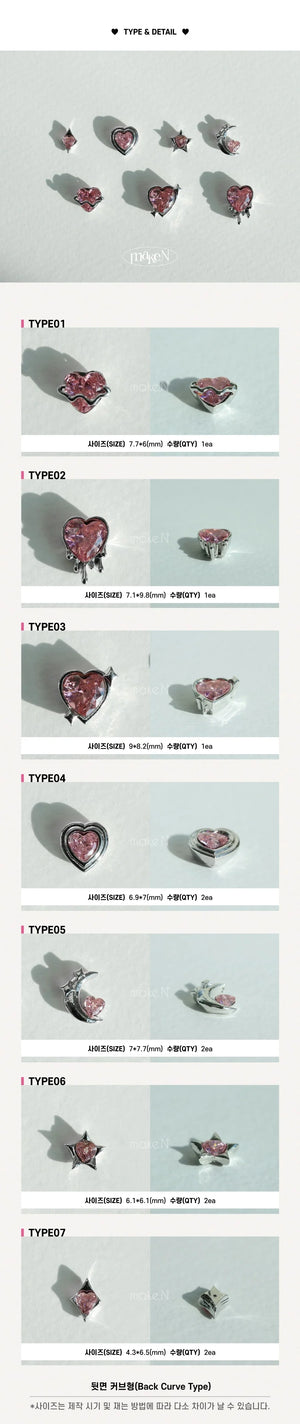Make.N X Pochit Moon & Heart Nail Charm