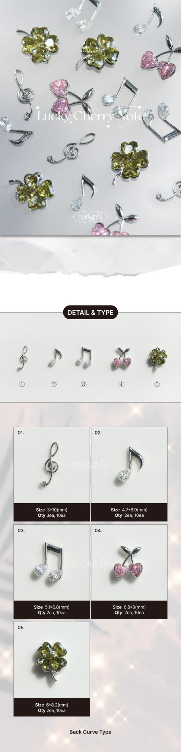 Make.N Double Note Nail Charm